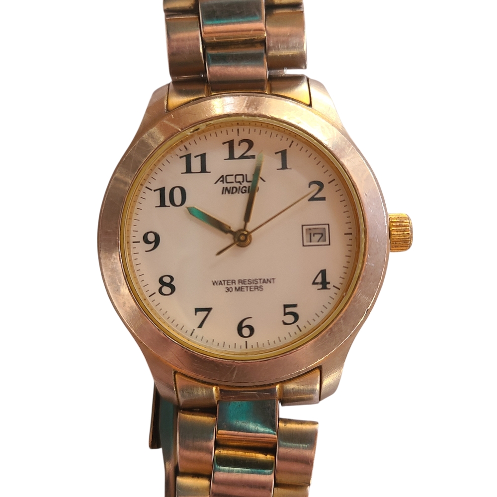 Acqua Indiglo Men's Two-Tone Watch Stainless Steel  Band